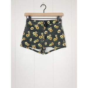Forever 21 | High-Waist Sunflower Denim Shorts
